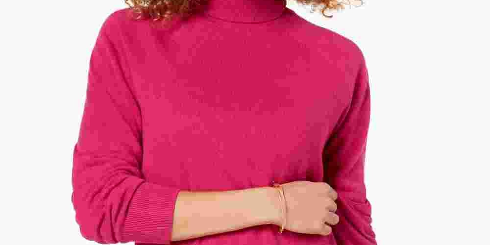 Karen Scott Suéter Feminino Petite Luxsoft Gola Alta Roxo Tamanho Petit