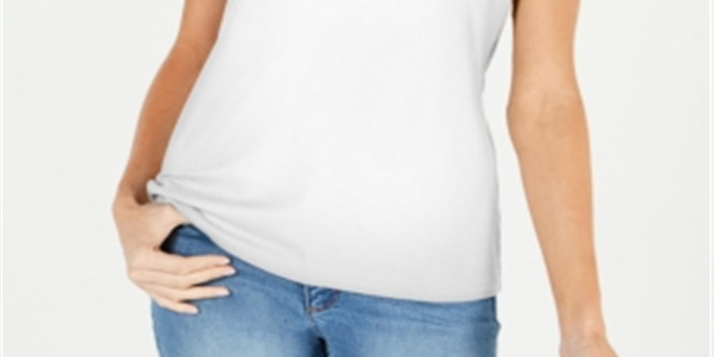 Karen Scott Blusa feminina de algodão com decote canoa, branca, tamanho pequeno G