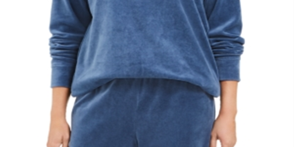 Karen Scott Moletom de veludo feminino Blue Sky tamanho pequeno P