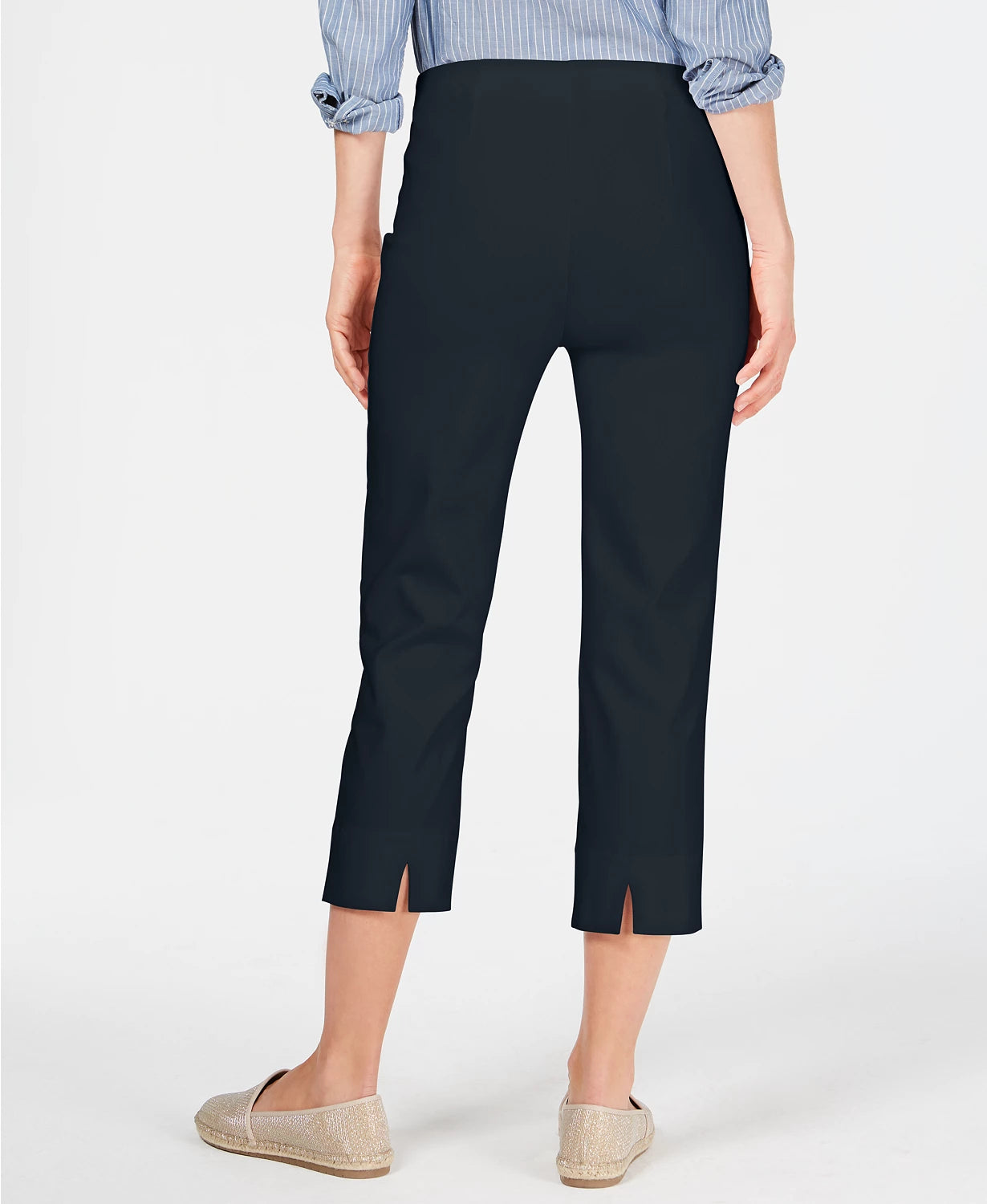Calça Capri Chelsea Pull-On com Controle de Barriga Charter Club Feminina Azul Brilhante Tamanho 10