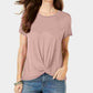 Top feminino com frente torcida Style &amp; Co vermelho brilhante tamanho grande