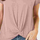 Top feminino com frente torcida Style &amp; Co vermelho brilhante tamanho grande