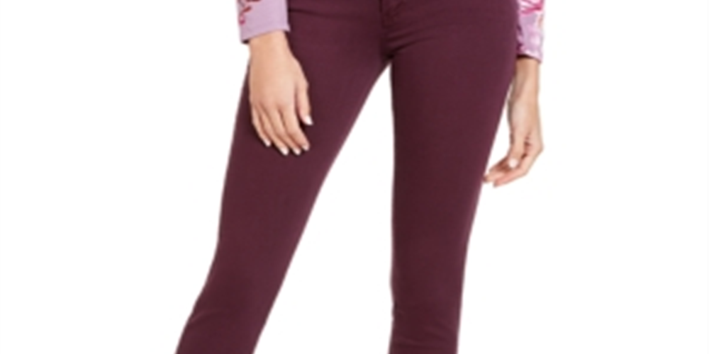 Calça jeans skinny Curve X da Guess feminina, roxa, tamanho 31