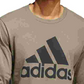 Camiseta masculina de manga comprida com logotipo da Adidas, bege, tamanho GG