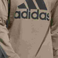 Camiseta masculina de manga comprida com logotipo da Adidas, bege, tamanho GG