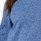 Camiseta feminina Karen Scott de manga comprida com gola redonda e estampa de joias, azul, tamanho pequeno e pequeno