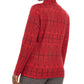 Karen Scott Blusa Feminina Manga Longa Gola Careca Vermelha Tamanho Pequeno Grande