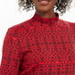 Karen Scott Blusa Feminina Manga Longa Gola Careca Vermelha Tamanho Pequeno Grande