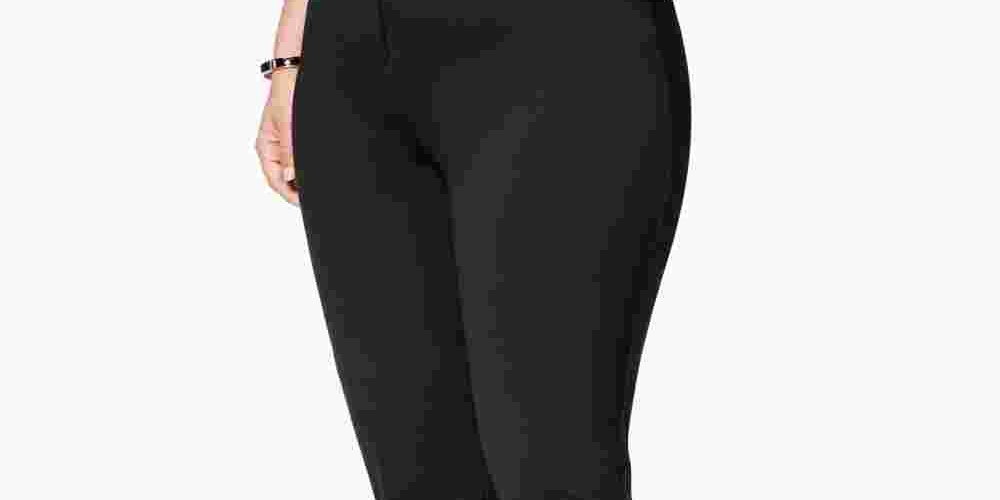 Calça Alfani Feminina Plus Size Hollywood Skinny Ponte Preta Tamanho 24W