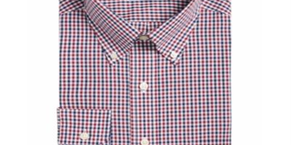 Camisa social masculina xadrez de manga comprida Club Room, verde, tamanho G