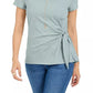 Top feminino com amarração lateral Style &amp; Co, azul, tamanho pequeno
