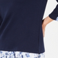 Blusa feminina Karen Scott com acabamento estampado, azul, tamanho pequeno P