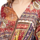Top de lurex com amarração frontal Polly &amp; Esther Junior's marrom multicolorido tamanho pequeno