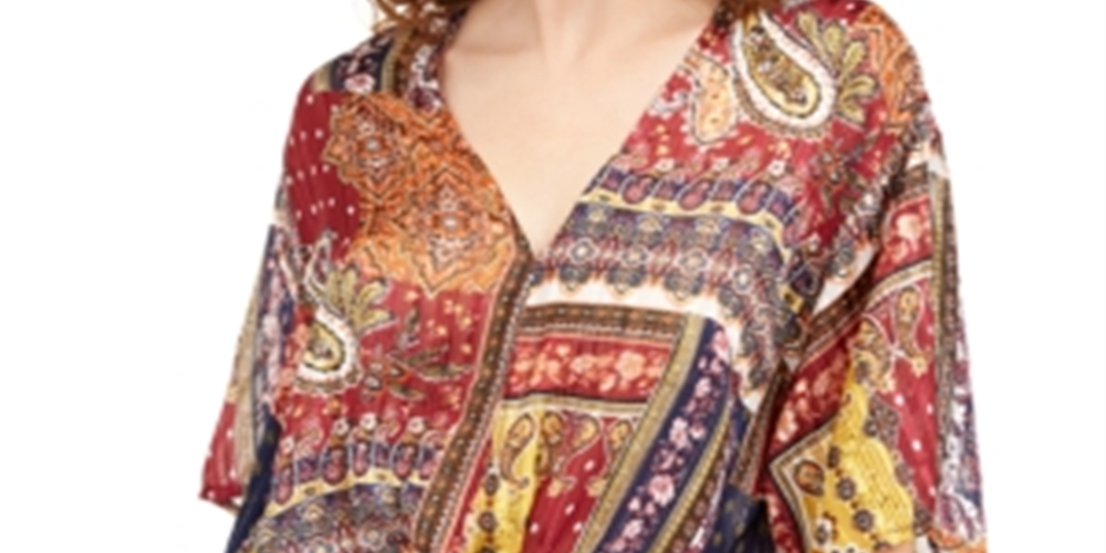 Top de lurex com amarração frontal Polly &amp; Esther Junior's marrom multicolorido tamanho pequeno