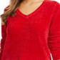 Karen Scott Suéter Feminino Gola V Chenille Vermelho Tamanho Pequeno Pequeno