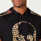 Camiseta masculina com estampa de leopardo e caveira da INC International Concepts, preta, tamanho médio