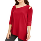 Top assimétrico feminino Alfani vermelho tamanho pequeno grande
