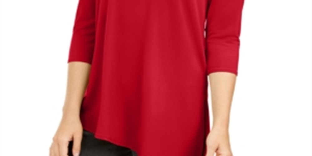 Top assimétrico feminino Alfani vermelho tamanho pequeno grande