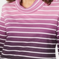 Blusa feminina listrada com decote em V Karen Scott, roxa, tamanho pequeno G