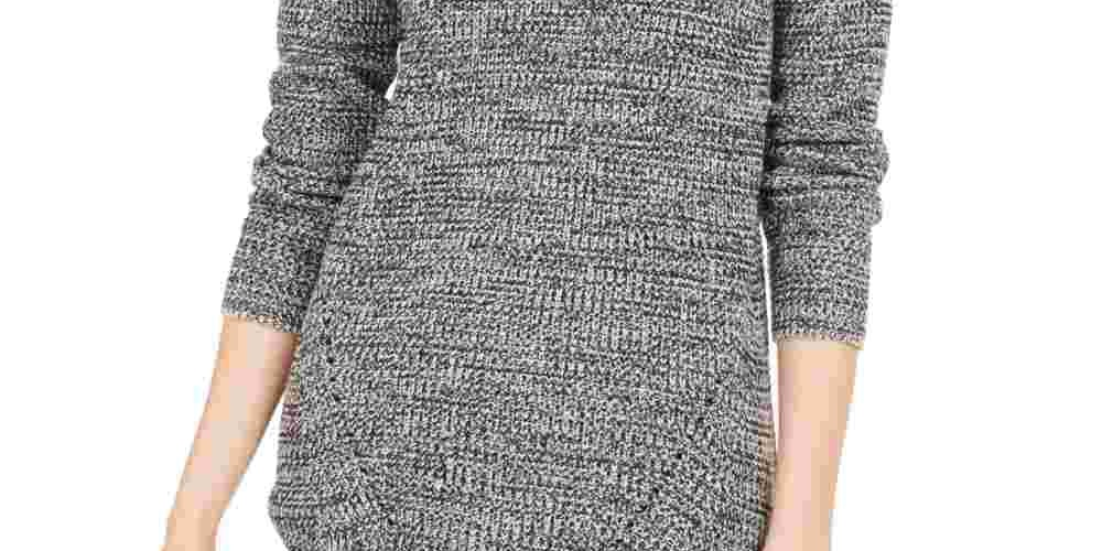 Blusa feminina estilo espinha de peixe, manga comprida, gola alta, suéter, preta, tamanho pequeno médio