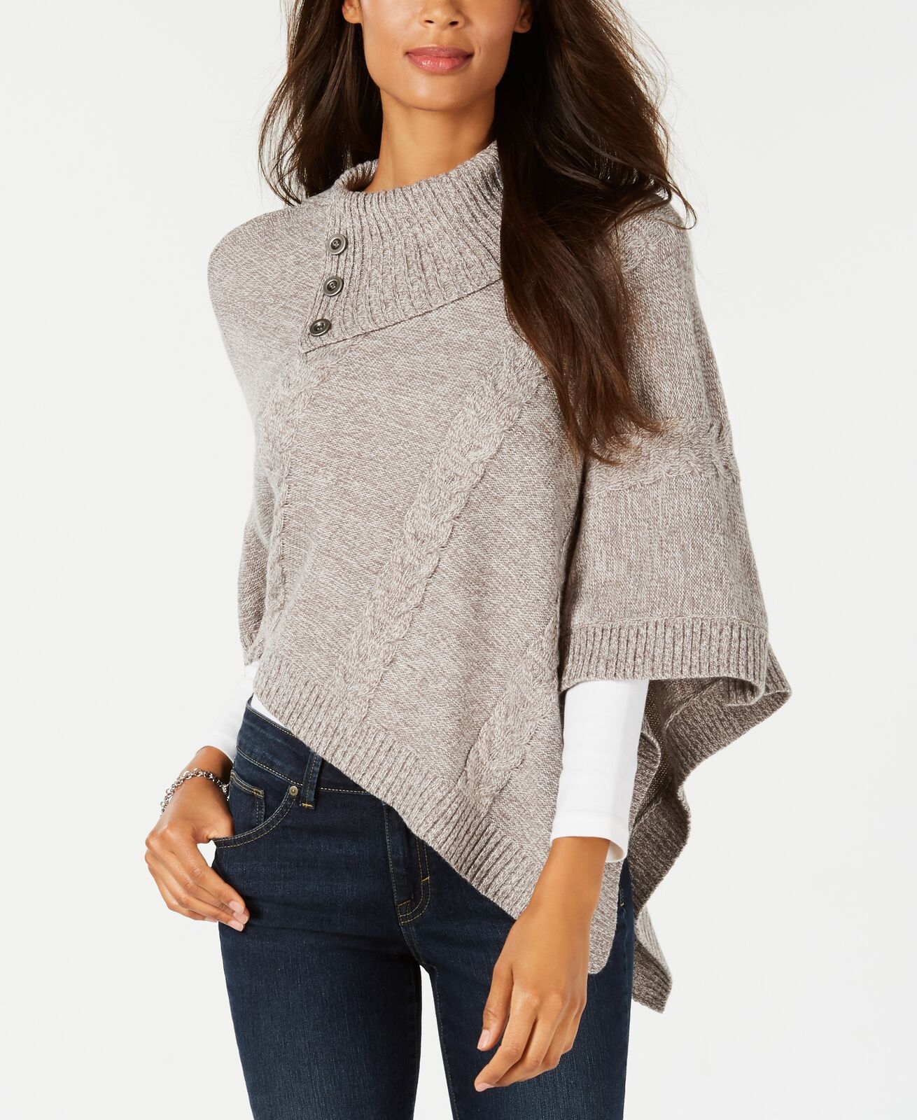 Poncho envelope feminino Karen Scott cinza tamanho G/GG