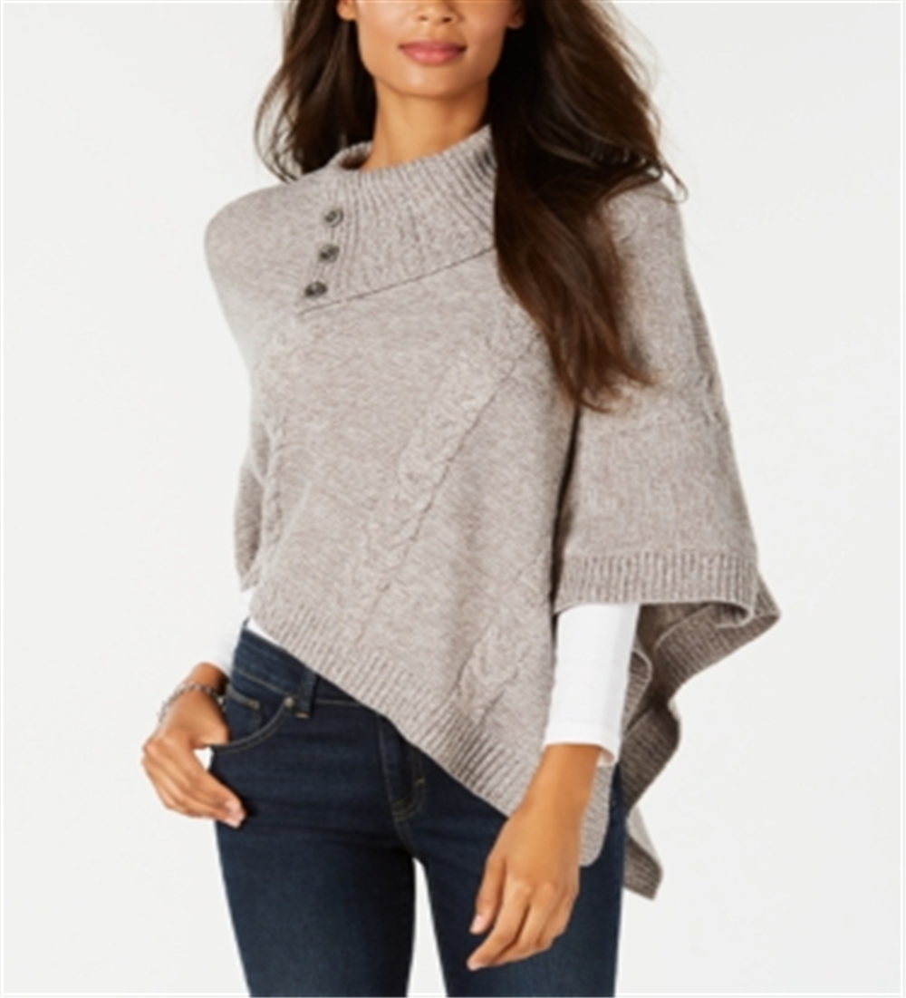 Poncho envelope feminino Karen Scott cinza tamanho G/GG
