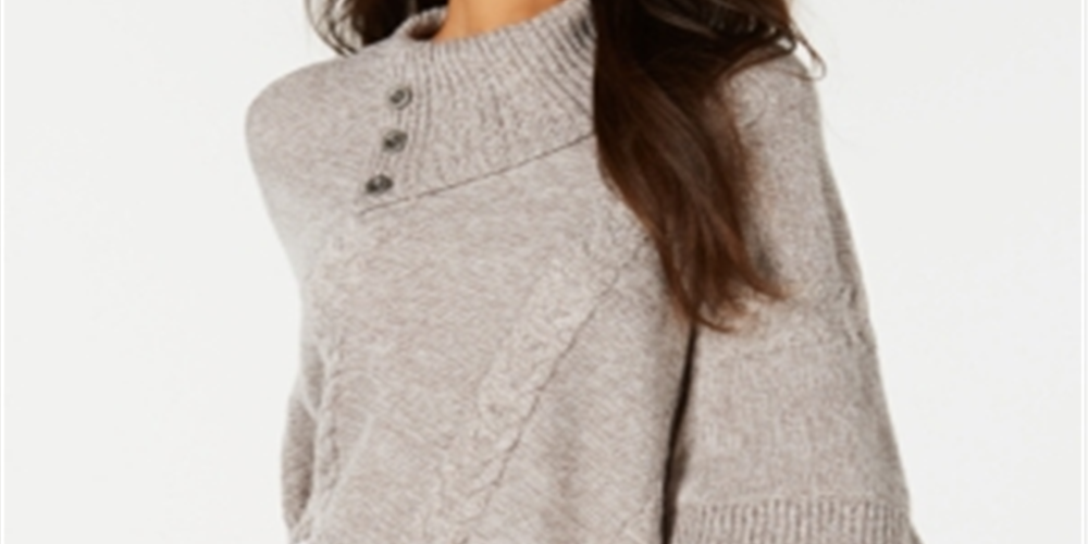 Poncho envelope feminino Karen Scott cinza tamanho G/GG