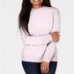 Karen Scott Suéter Feminino de Tricô com Gola Redonda Rosa Gelo Tamanho Pequeno XL