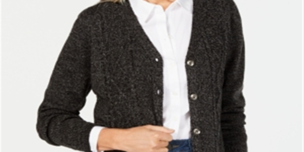 Karen Scott Cardigan longo feminino preto tamanho X-S