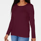 Karen Scott Top Feminino com Decote Redondo e Acabamento em Cetim, Vermelho, Tamanho XS