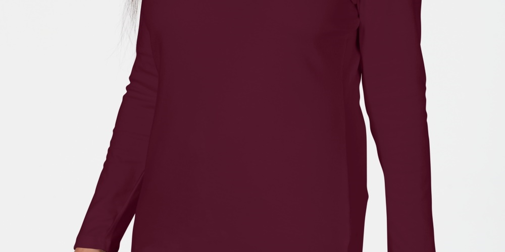 Karen Scott Top Feminino com Decote Redondo e Acabamento em Cetim, Vermelho, Tamanho XS