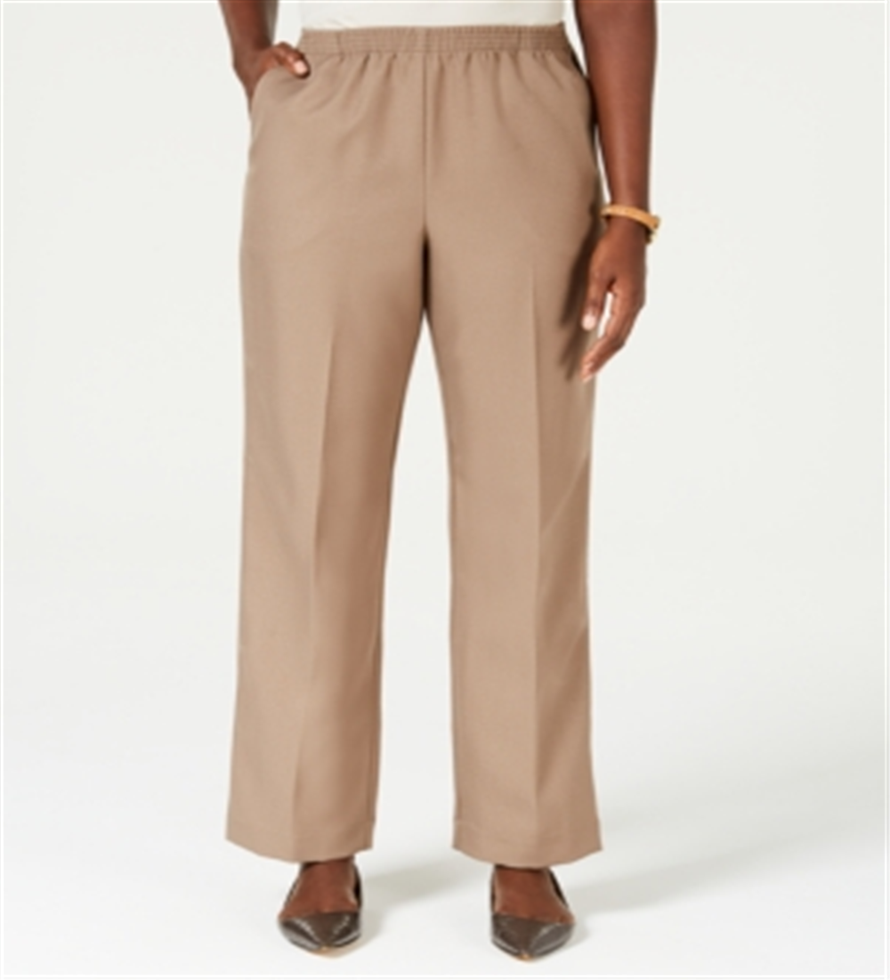 Calça feminina Karen Scott, marrom, tamanho pequeno, G