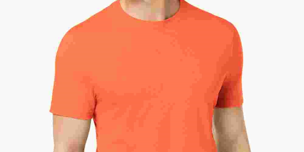 Camiseta Masculina Club Room Exotic Crewneck Manga Curta Laranja Tamanho X-G