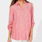 Camisa utilitária feminina Charter Club de linho vermelha, tamanho XX-G