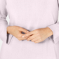 Blusa feminina Karen Scott com estampa canelada, manga comprida, gola redonda, rosa, tamanho pequeno médio