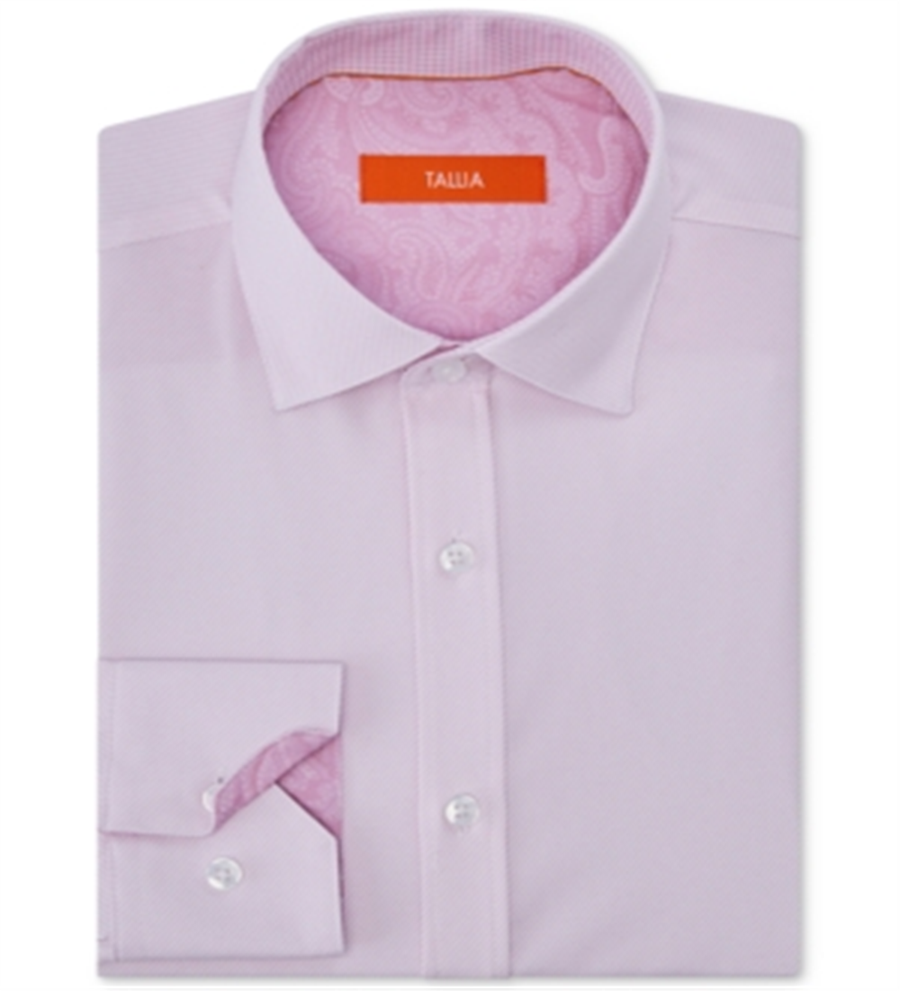 Camisa social listrada elástica de desempenho sem ferro Tallia masculina, tamanho G, rosa
