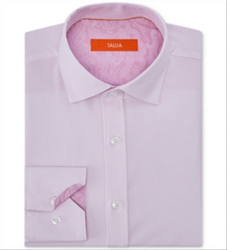 Camisa social listrada elástica de desempenho sem ferro Tallia masculina, tamanho G, rosa