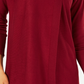 Suéter feminino JM Collection com gola alta e capuz, tamanho pequeno, vermelho