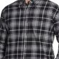 Camisa social masculina xadrez com gola resistente às intempéries, preta, tamanho XXX-G