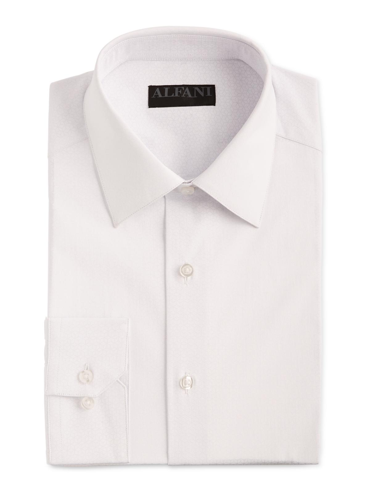 Camisa de botão separada Alfani masculina Cube Suit, branca, tamanho P