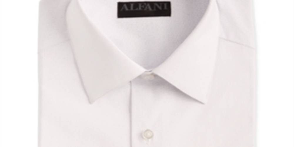 Camisa de botão separada Alfani masculina Cube Suit, branca, tamanho P