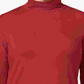 Blusa feminina JM Collection vermelha lisa, manga comprida, gola alta, tamanho 2X