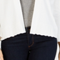 Cardigan feminino Charter Club com manga 3/4 aberta, tamanho pequeno, tamanho extragrande, branco