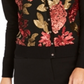 Cardigan feminino bordado com lantejoulas Charter Club, preto, multifloral, tamanho pequeno P