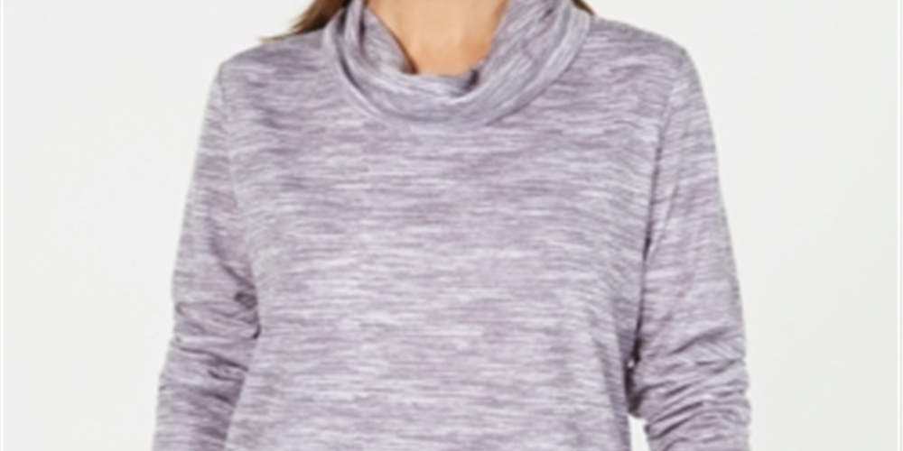 Karen Scott Top Feminino Gola Funil Tingido Espacial Cinza Fumaça Tamanho Pequeno GG