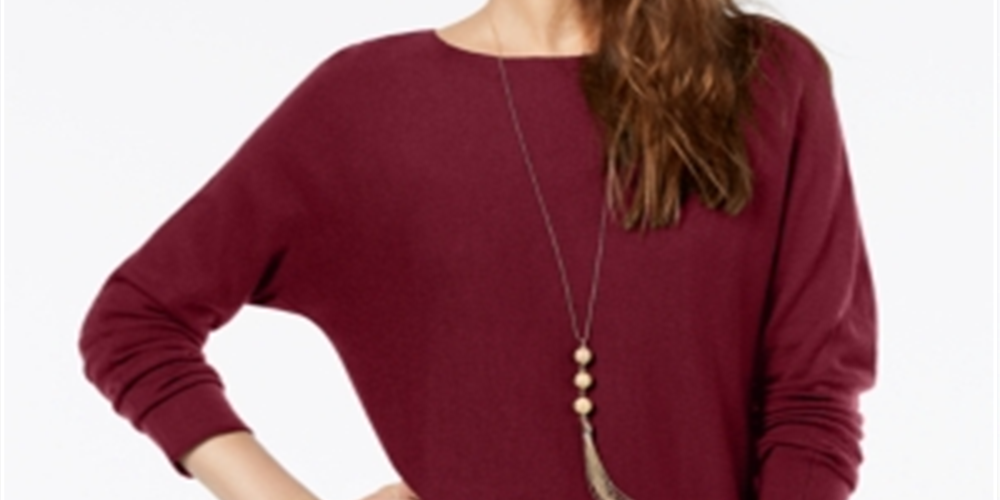 INC International Concepts Suéter túnica feminino marrom tamanho pequeno S