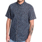 Camisa masculina Quiksilver com estampa floral e botões, preta, tamanho médio