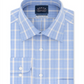 Camisa social masculina xadrez com gola Eagle, azul, tamanho 17,5 x 32 x 33