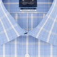 Camisa social masculina xadrez com gola Eagle, azul, tamanho 17,5 x 32 x 33