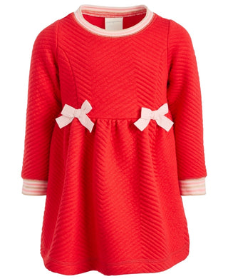 Vestido acolchoado para bebê menina First Impressions, vermelho, tamanho 24 meses